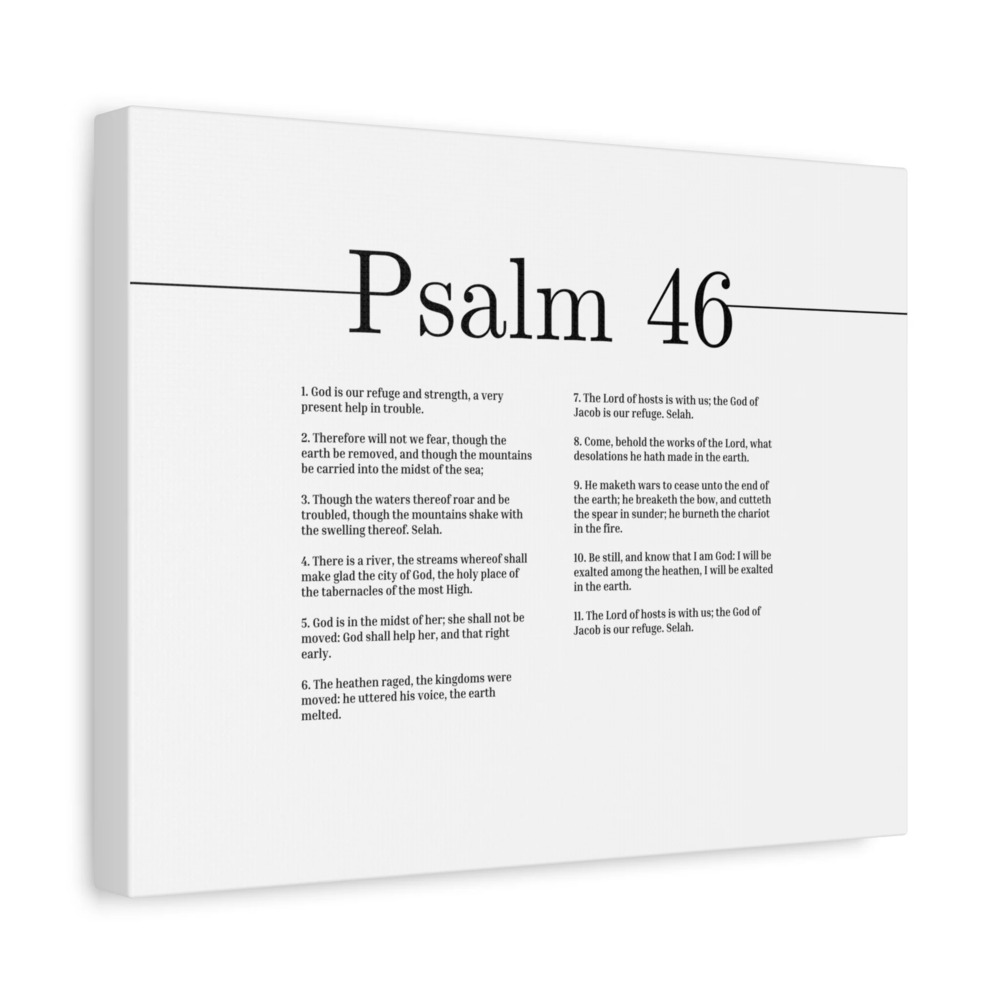 Scripture Canvas God Is Our Refuge And Strength Psalm 46 Christian Wall Art